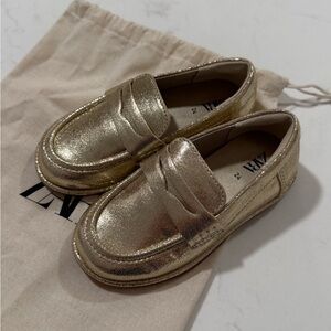 ZARA Gold Kids Loafers